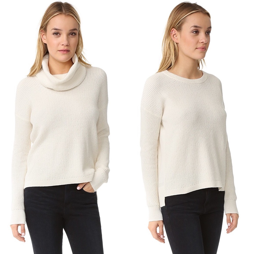 MADEWELL Cream Convertible Turtleneck Sweater